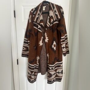 Max Studio Brown and Cream Patterned Cardigan